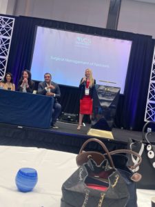 Dr Jennifer Murdock giving a presentation on Surgical management of Festoons